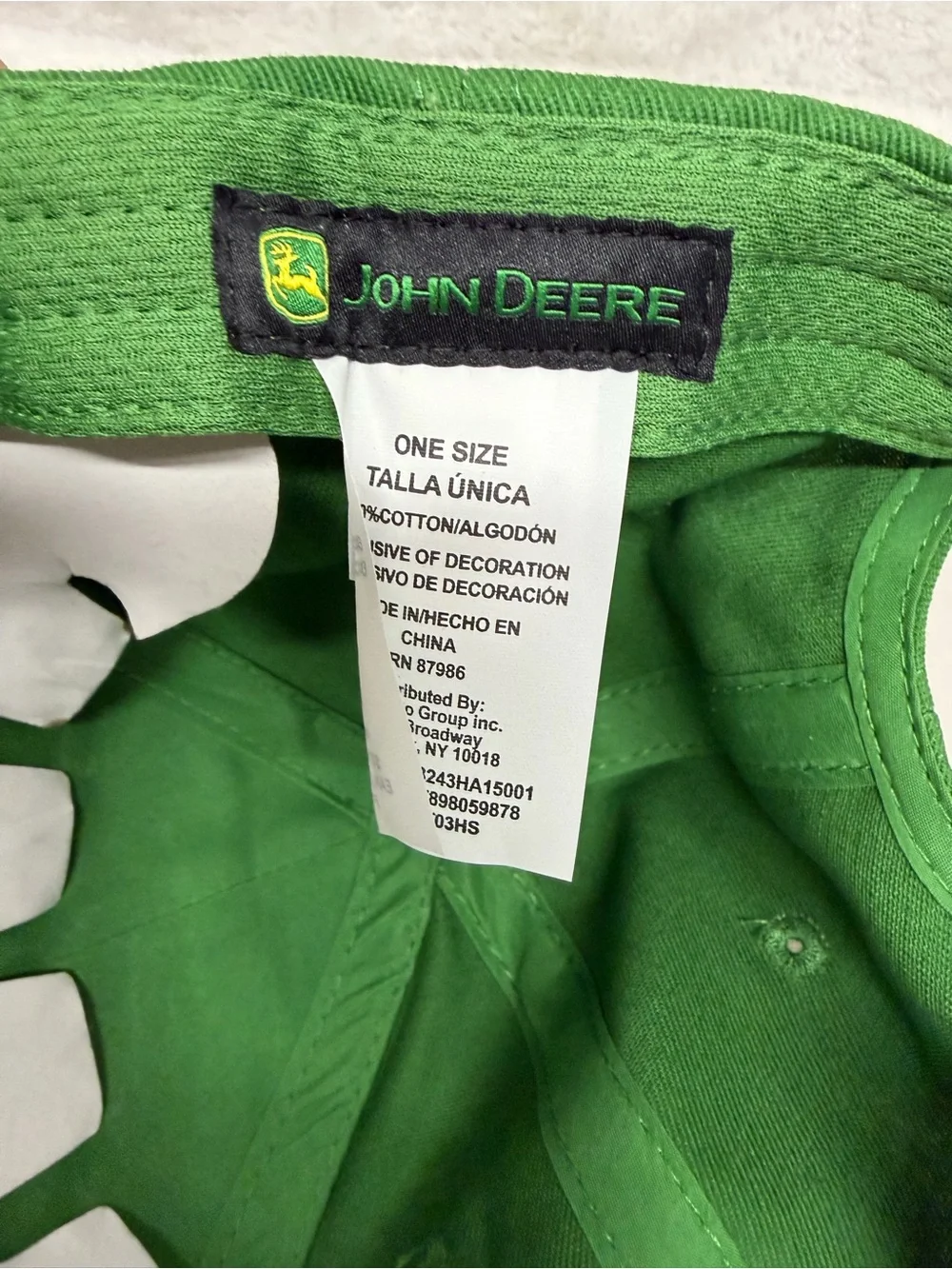 John Deere Green Cap with Yellow Trim and Black Patch